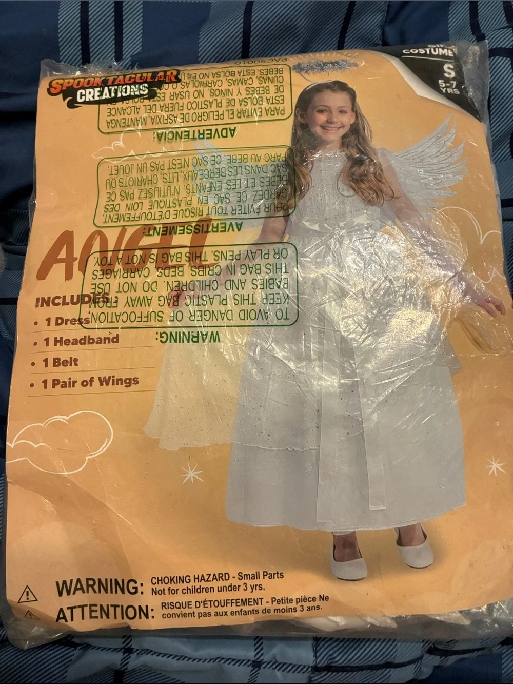 NWT White Angel Costume Dress Small 5-7 years| dress| headband| belt| wings